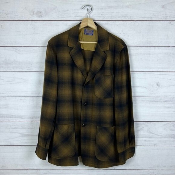 Vintage Pendleton 3 Button 3 Pocket Wool Shacket Blazer Medium - Picture 1 of 3